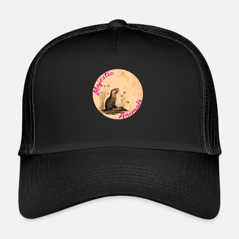 Majestic Animals: Cuddly Otters - Trucker Cap - black/black