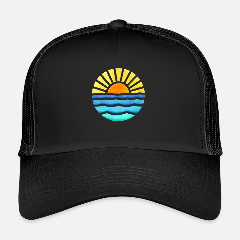 Coucher de soleil rétro Casquette trucker 