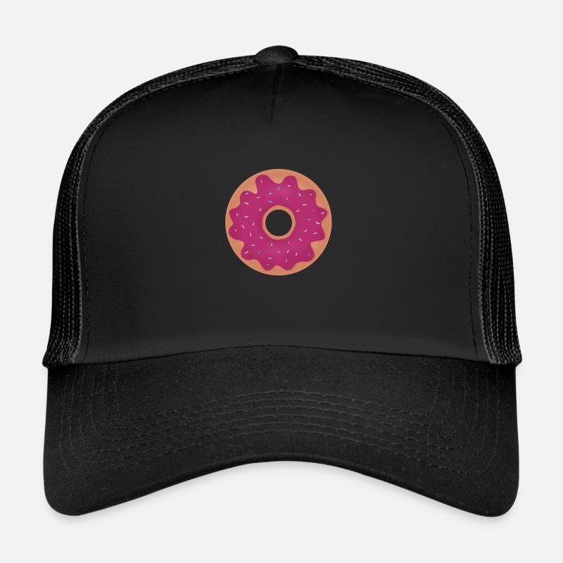 Beignet avec glaçage rose Casquette trucker 