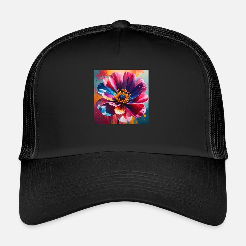Fleur - Casquette trucker - noir/noir