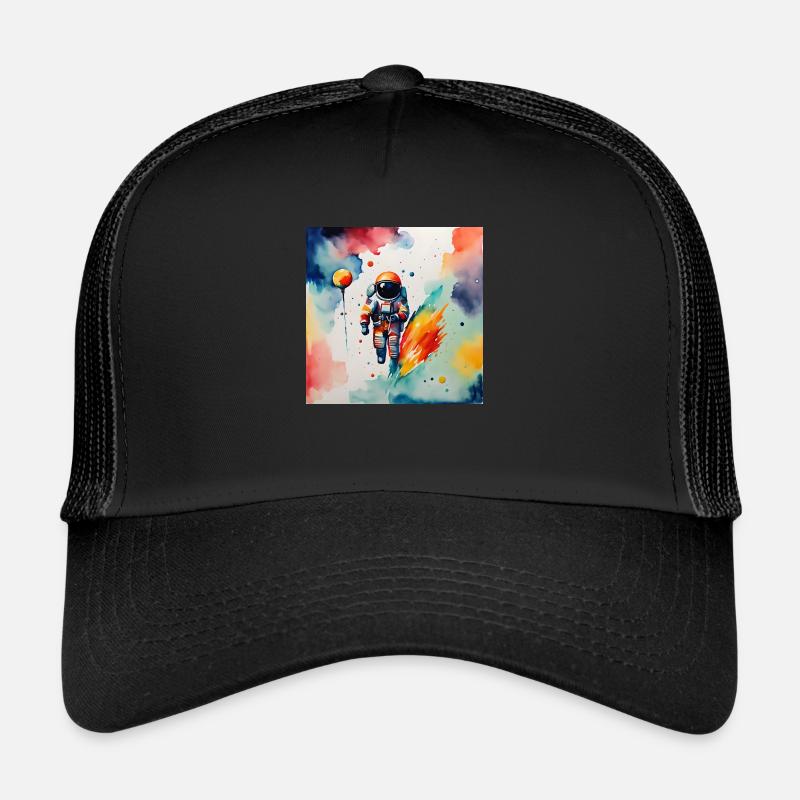 Astronaut - Trucker Cap - Schwarz/Schwarz