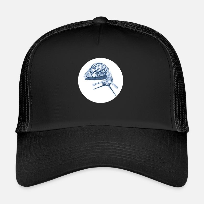 snail with shadow scribble art - Trucker Cap - Schwarz/Schwarz