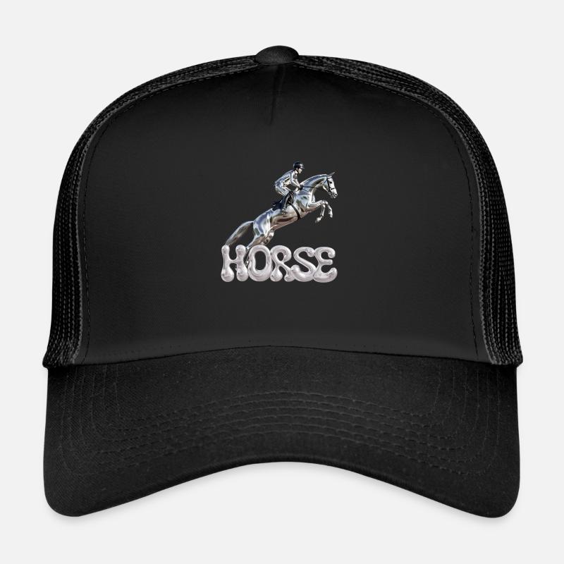 Springreiter Chrom 1 - Trucker Cap - Schwarz/Schwarz