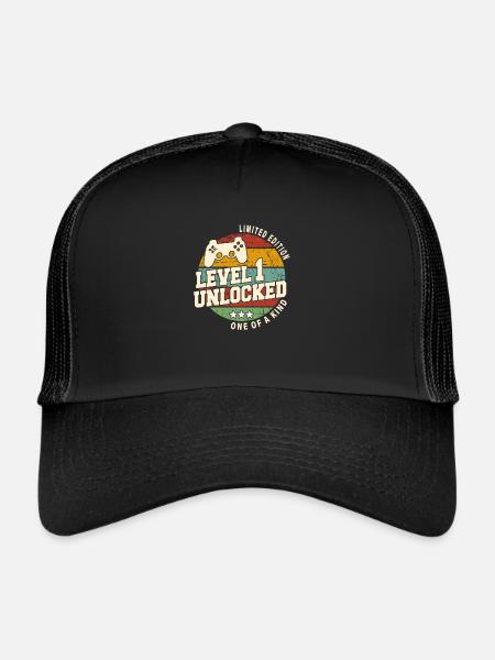Vintage Né(e) en 2023 anniversaire 1 an - Casquette trucker  - noir/noir - Devant