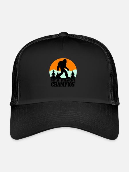 Distanciation sociale Big Foot - Casquette trucker  - noir/noir - Devant