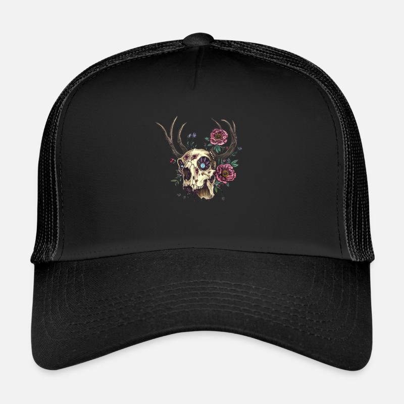 Wendigo Blumen Schädel Wild Trucker Cap