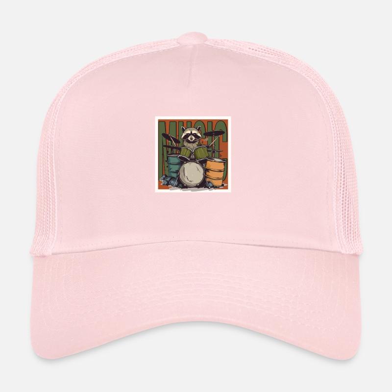 Musik Waschbär Schlagzeug Trucker Cap