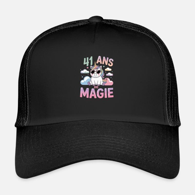 41 ans de magie - Casquette trucker  - noir/noir