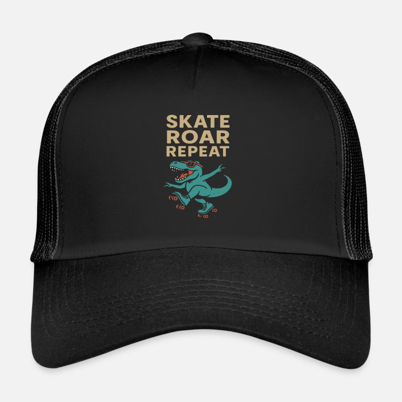 Lustiger Dinosaurier und Rollschuhfahrer Spruch Trucker Cap