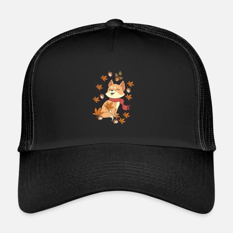 Maple Cat Leaf Autumn Hello Autumn Trucker Cap