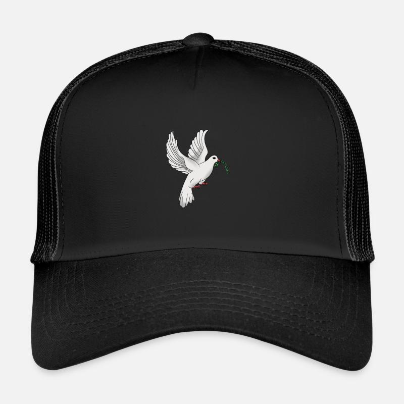Colombe de paix avec branche d'olivier Colombe branche d'olivier Casquette trucker 