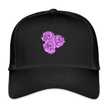 Roses roses pour octobre rose - Casquette trucker  - noir/noir - Devant