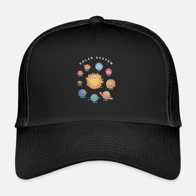 Unser Solarsystem - Universum - Trucker Cap - Schwarz/Schwarz