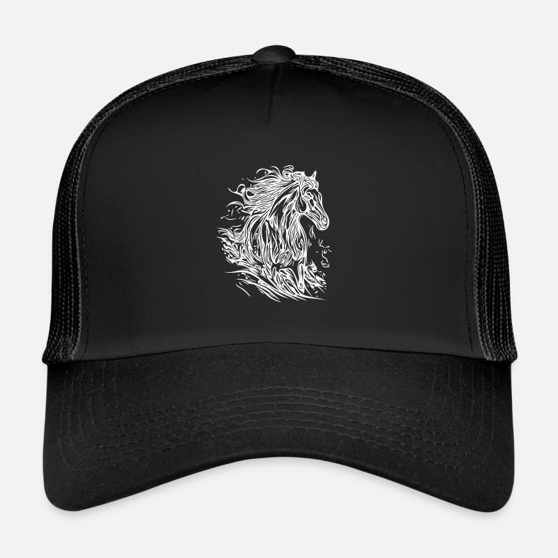Galloping stallion with elegant mane in the wind Trucker Cap