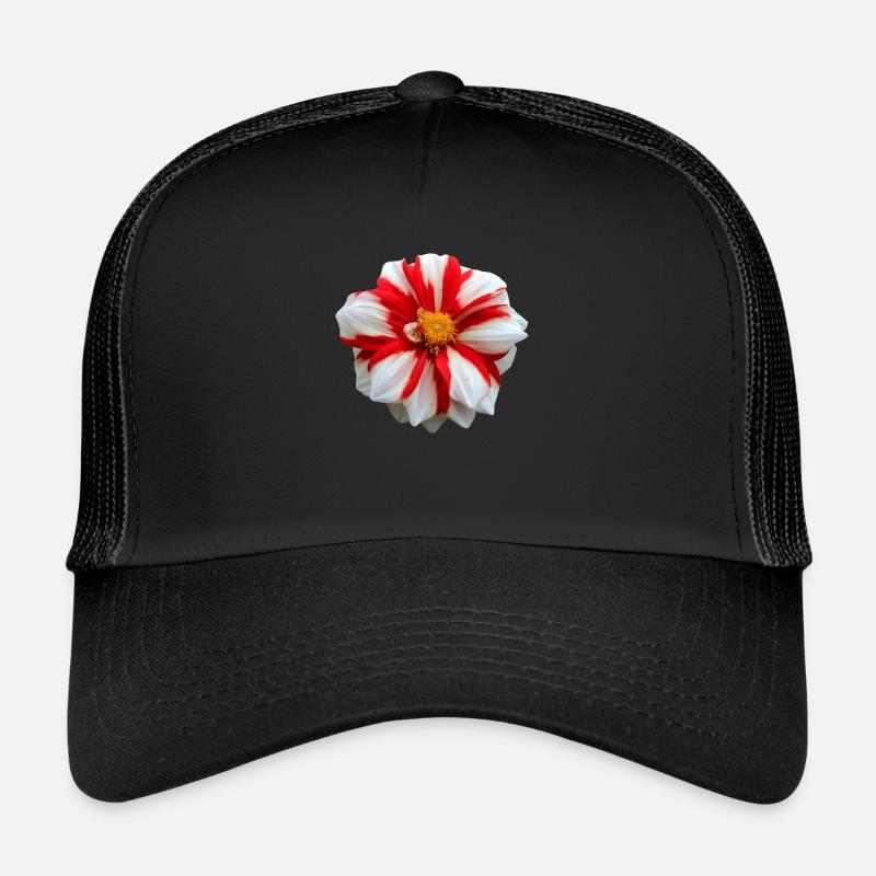 Fleur Blanche Rouge Rouge Fleur Fleurs Rouge Fleurs Blanches Casquette trucker 