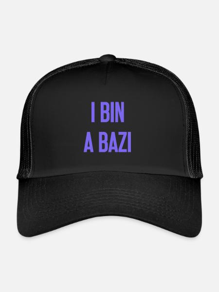 Je suis un Bazi – proverbe bavarois avec humour - Casquette trucker  - noir/noir - Devant