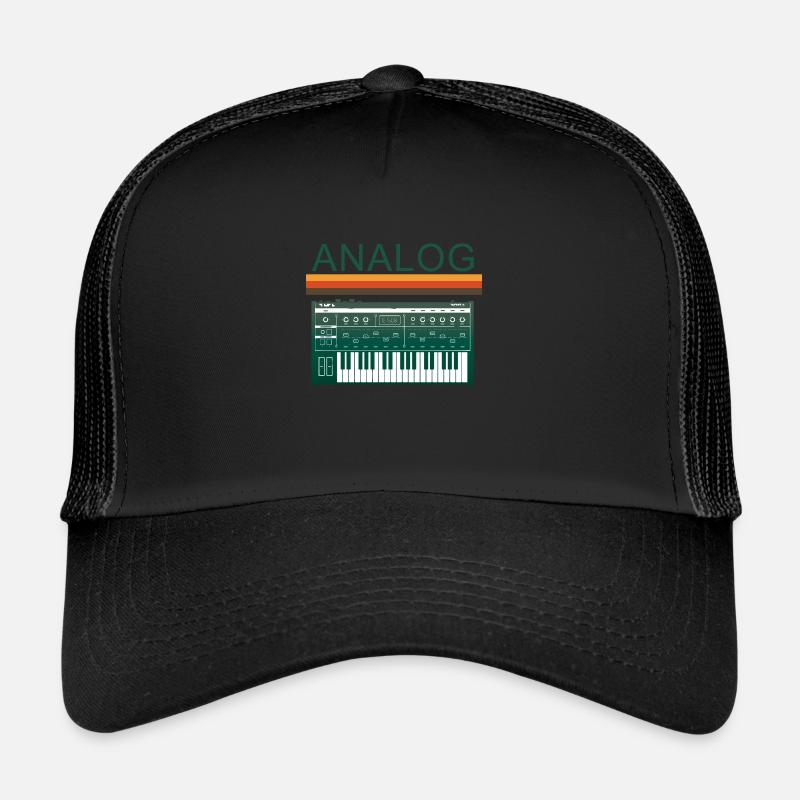 Vintage analog synthesizer - Trucker Cap - black/black