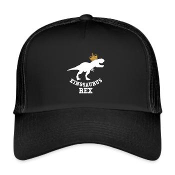 Kingsaurus Rex - Papa Father Family Krone Lustig - Trucker Cap - black/black - Front