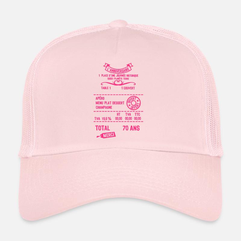 70 ans addition note resto restaurant anniversaire Casquette trucker 