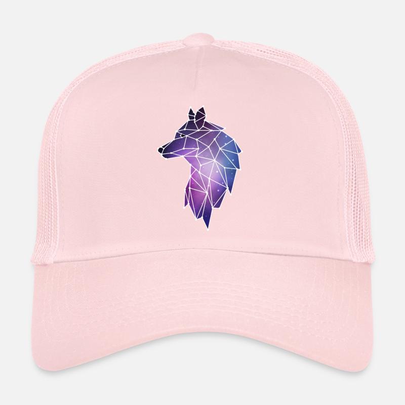 Loup géométrique | Low Poly Galaxie Wolfsrudel Casquette trucker 