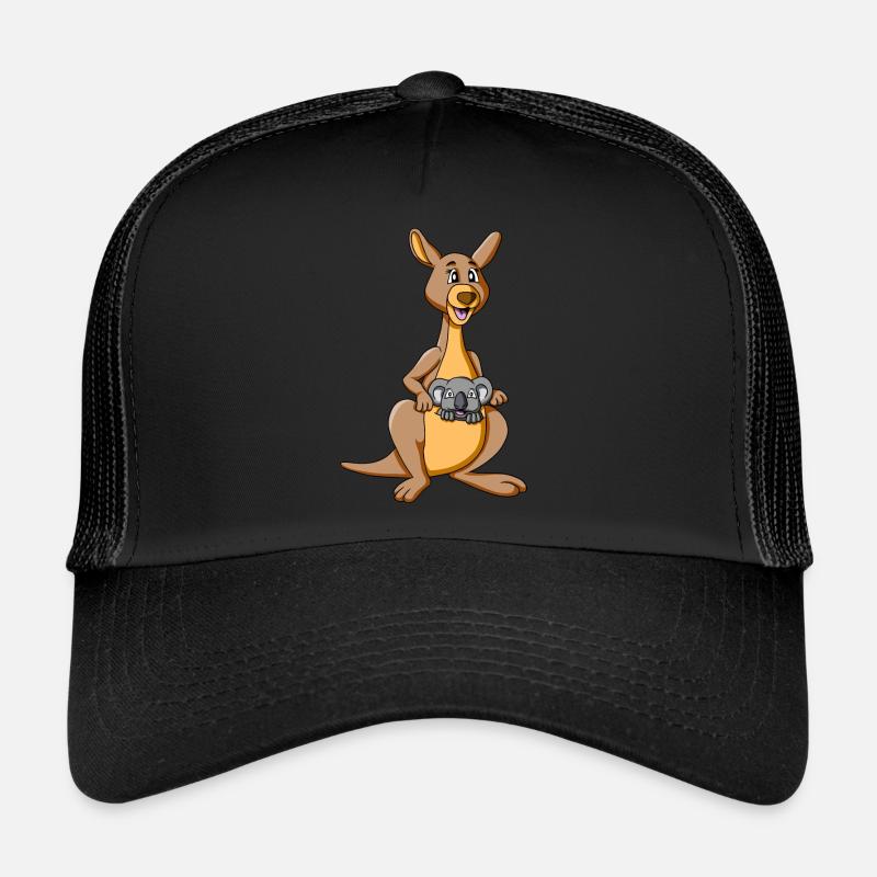 Kangaroo with koala in a pouch - kangaroo with koala Trucker Cap