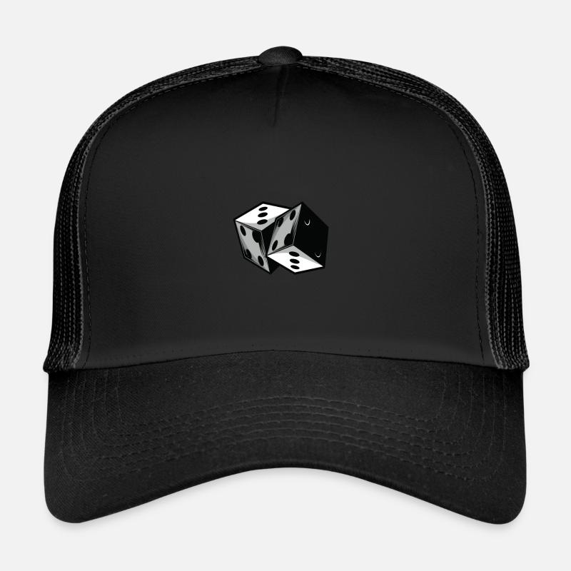 Würfel würfeln - Trucker Cap - Schwarz/Schwarz