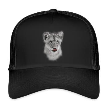 Löwenkopf - Trucker Cap - Schwarz/Schwarz - Vorne