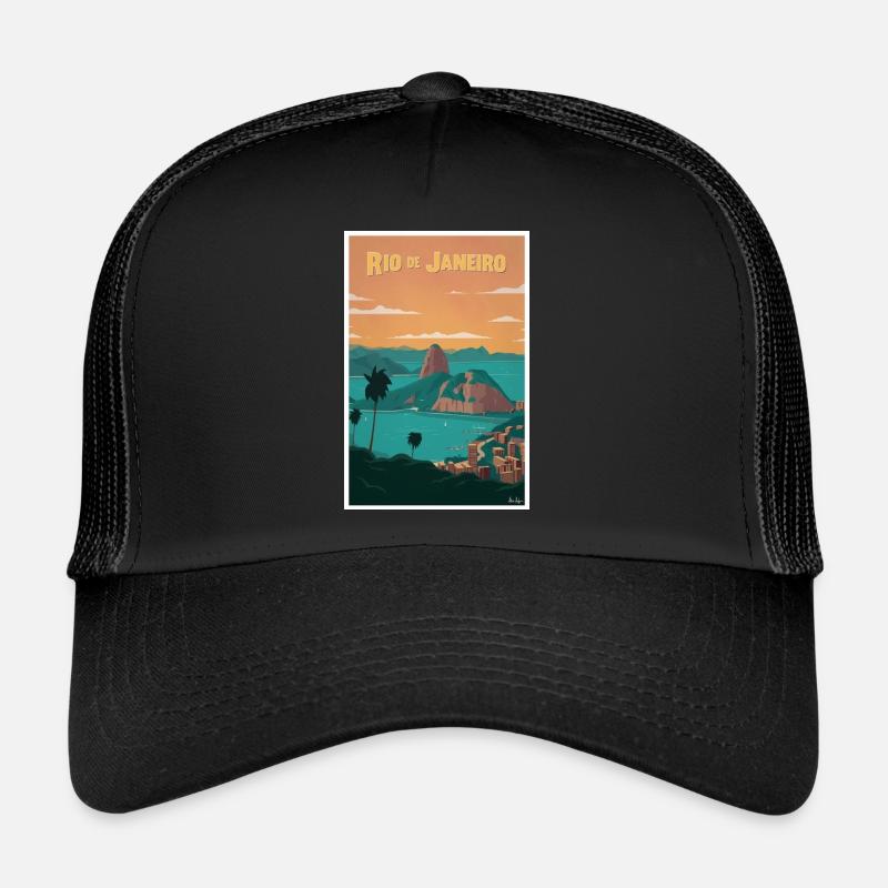 RIO DE JANEIRO, Vintage Poster - Trucker Cap - black/black