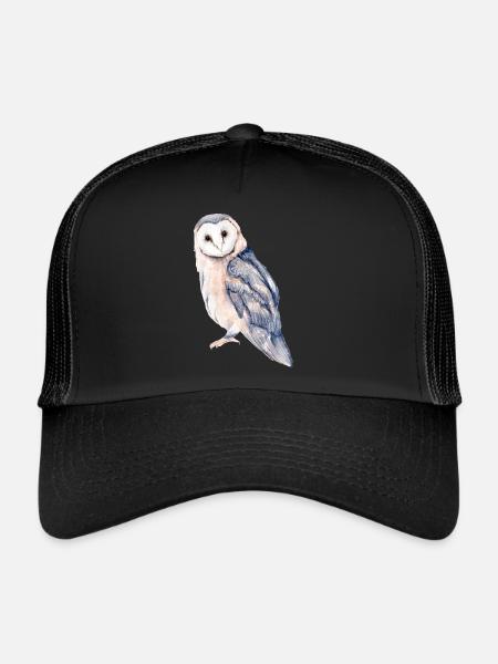 Eule - Trucker Cap - Schwarz/Schwarz