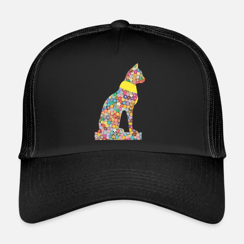 Katzenblumen-Pharaonen Uralt - Trucker Cap - Schwarz/Schwarz