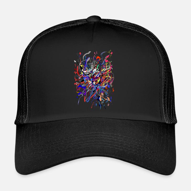 abstrakt - Trucker Cap - Schwarz/Schwarz