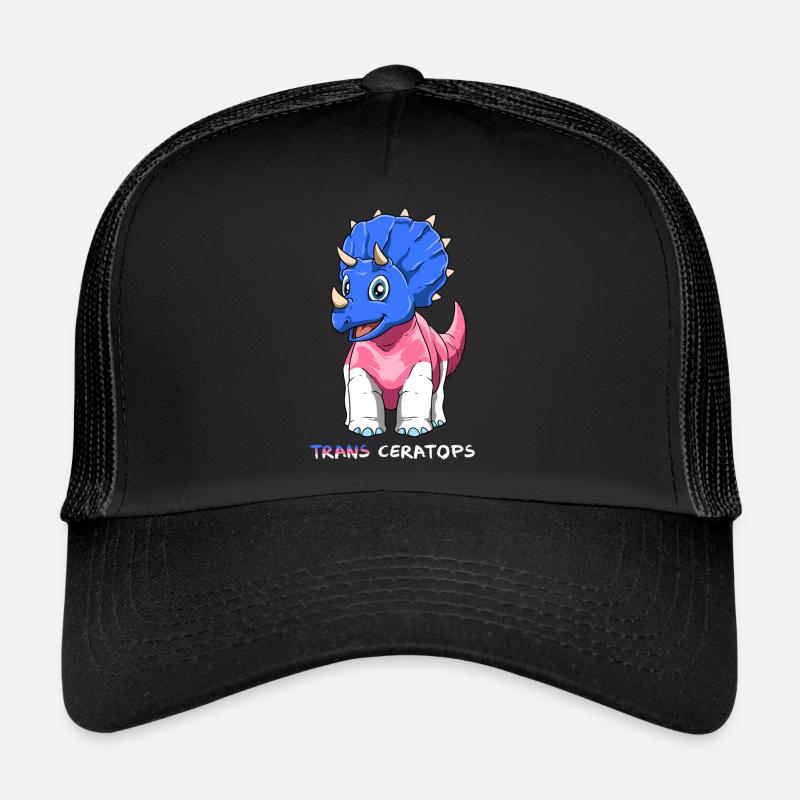 Lustiges Transgender Dinosaurier Geschenk - Trucker Cap - Schwarz/Schwarz