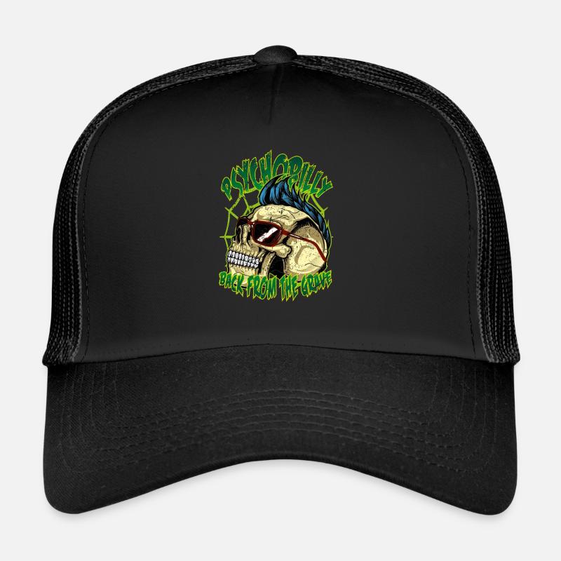 Psychobilly Back from the Grave - Casquette trucker  - noir/noir