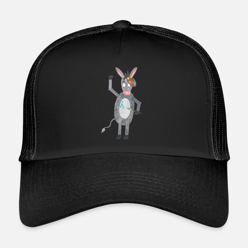 Esel mit Pinsel und Farbpalette Trucker Cap
