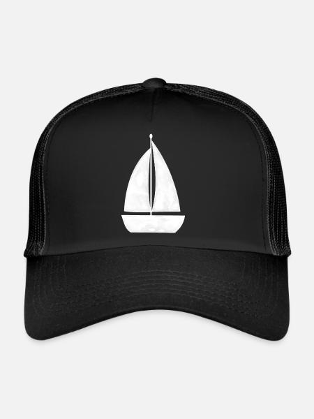Voilier, Voilier, - Casquette trucker  - noir/noir - Devant