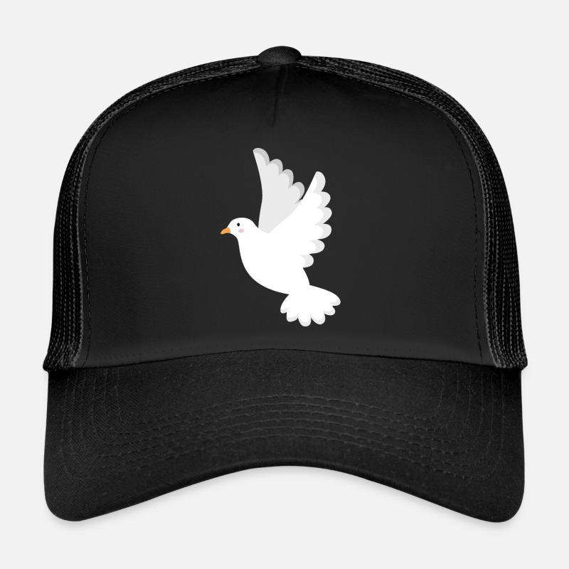 Weiße Taube - Trucker Cap - Schwarz/Schwarz