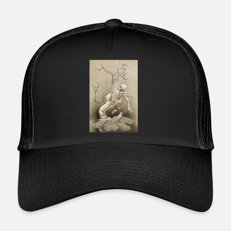 Le squelette et le chien Casquette trucker 