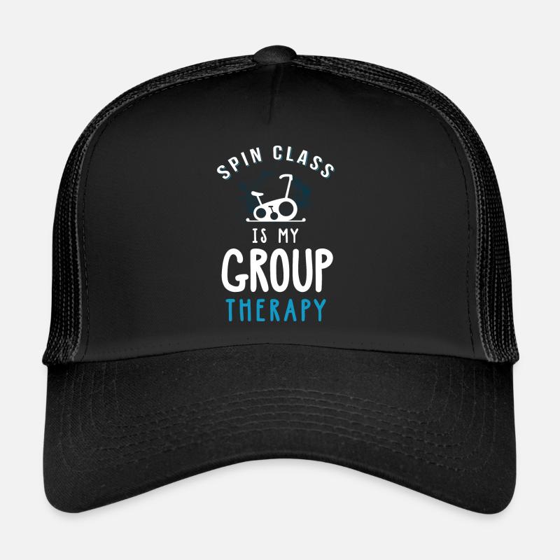 Spin Class Is My Group Therapy - Trucker Cap - black/black