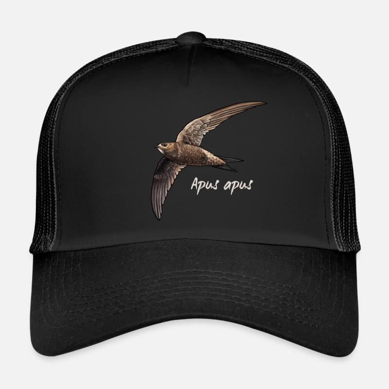 Mauersegeler im Flug - Trucker Cap - Schwarz/Schwarz