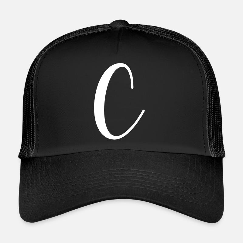 Calligraphy, initial C - Trucker Cap - black/black