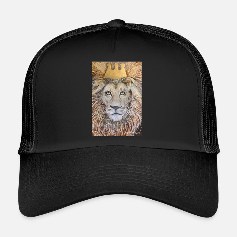 King. Lion with golden crown. Trucker Cap
