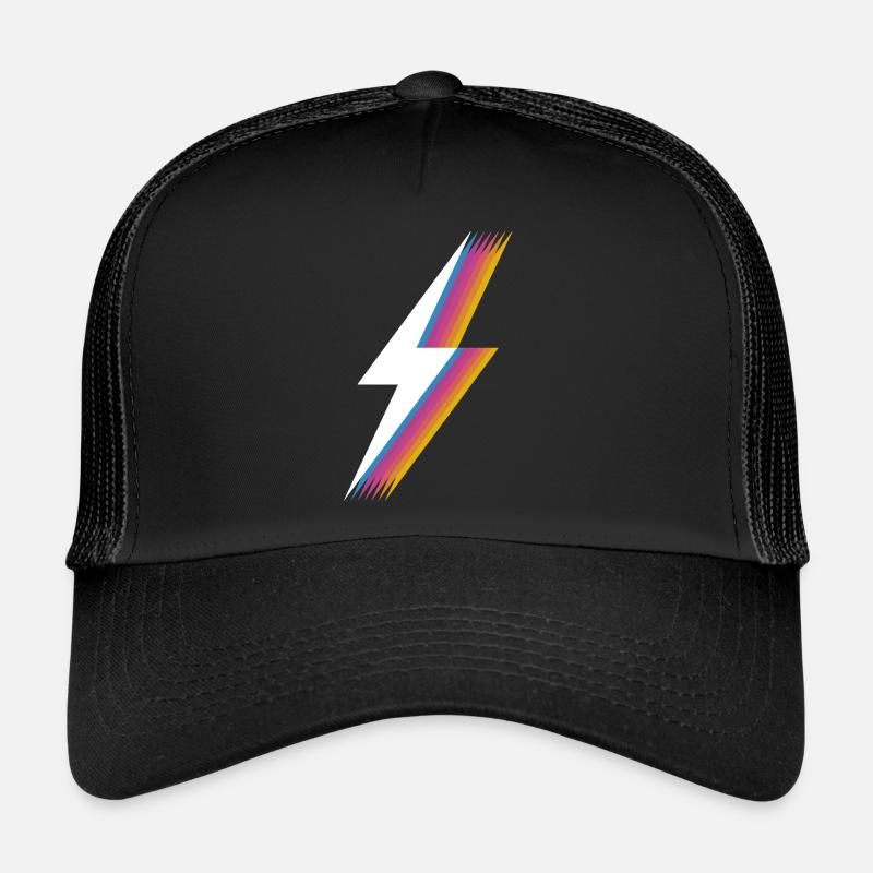 Retrocolor 80s Blitz - Lightning Bolt - Trucker Cap - Schwarz/Schwarz