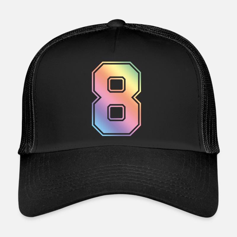 8 Numéro coloré Casquette trucker 