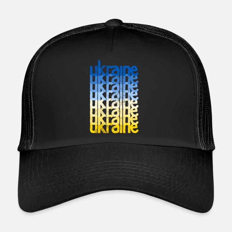 Ukraine Blue Yellow Grunge Style Peace vs. War Trucker Cap