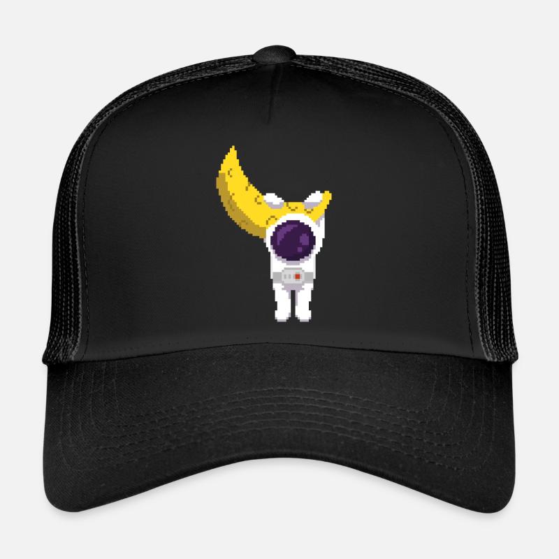 Retro Pixel Astronaut hangs on the moon Trucker Cap