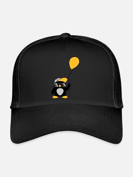 Balloon cool penguin cap - Trucker Cap - black/black - Front