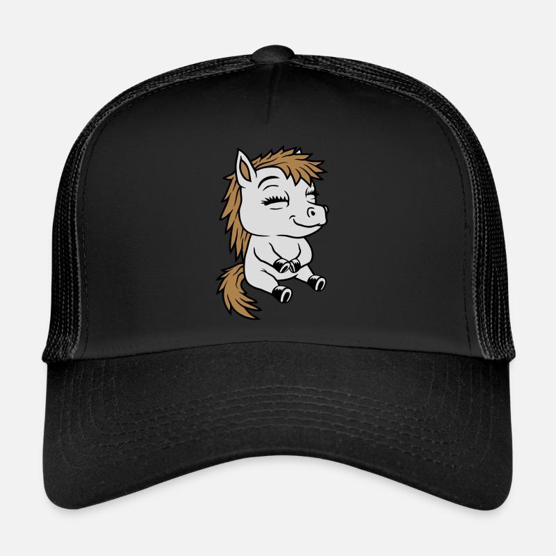 Petit poney comique assis Casquette trucker 