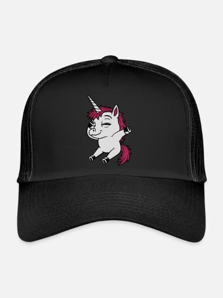 Dabbing Dancing Unicorn Party - Trucker Cap - black/black - Front