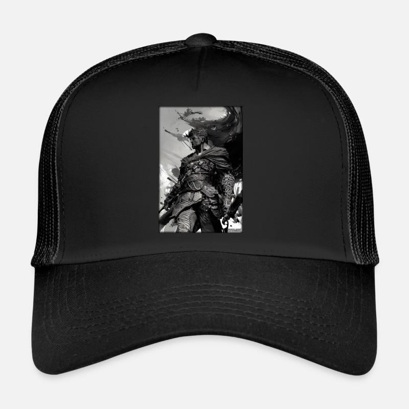 Warrior Sword Vintage Noir Blanc 3 Casquette trucker 