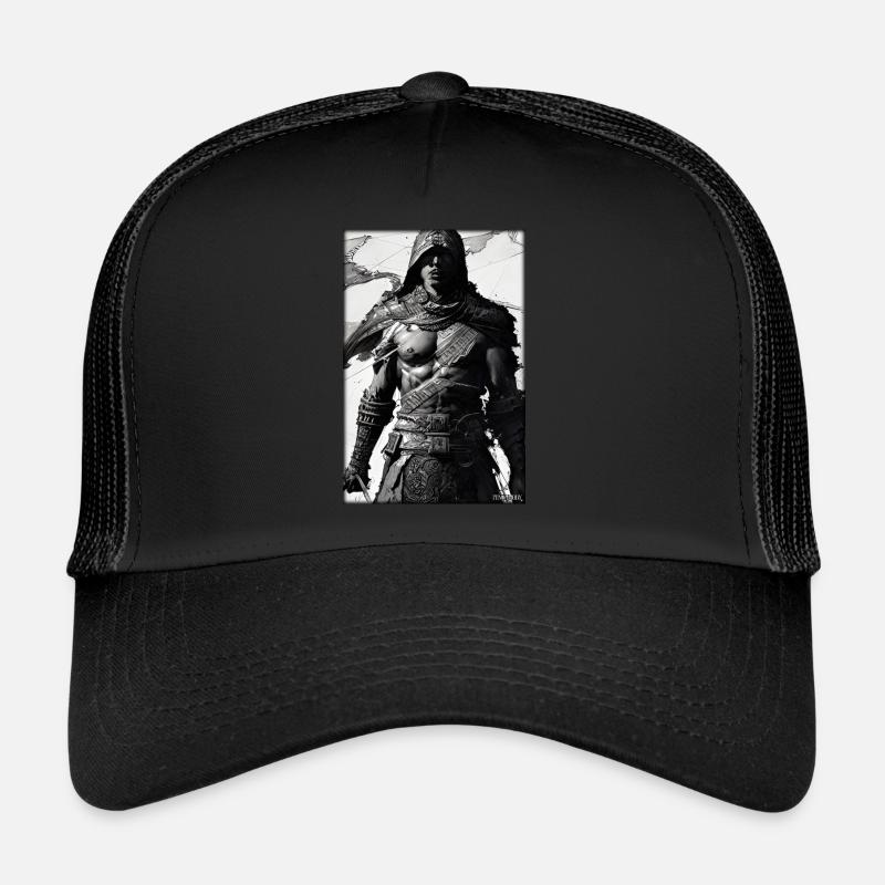 Warrior Sword Vintage Noir Blanc 2 Casquette trucker 